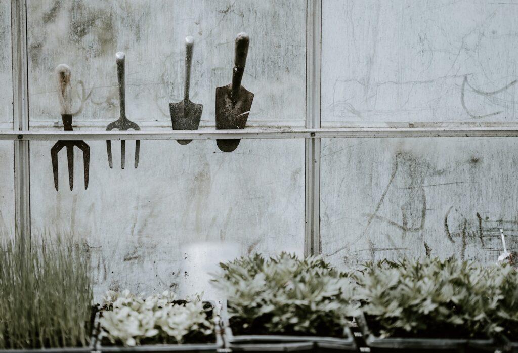 store garden tools in a small space